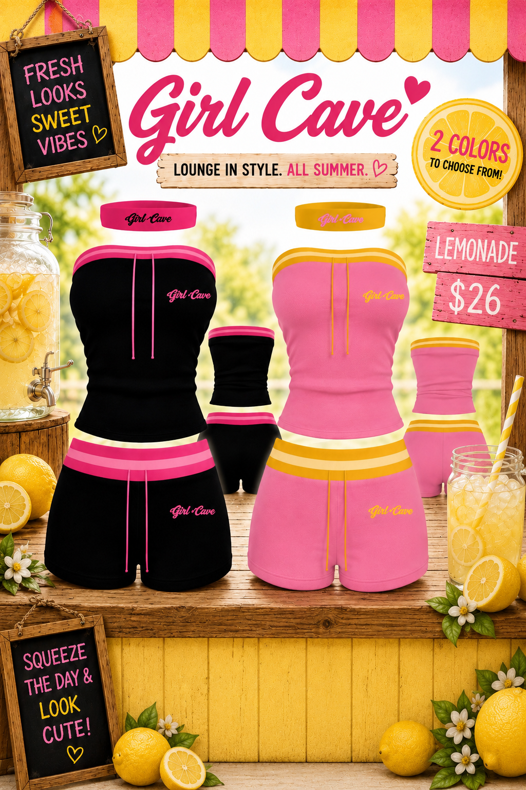 Girl Cave Strapless Sets