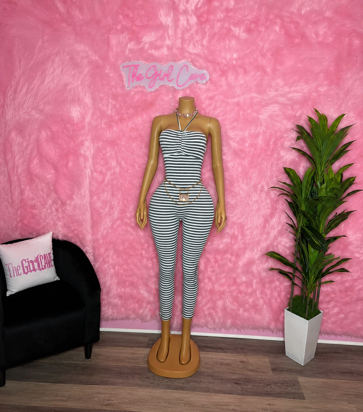Stripe Halter Jumpsuit