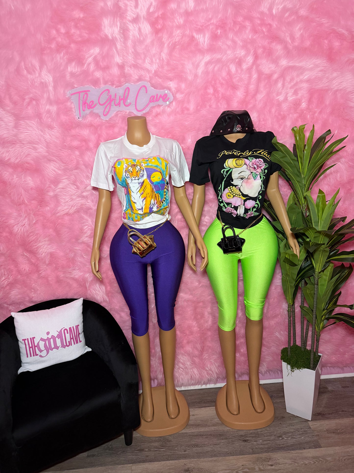 Purple/ Green Capri Sets