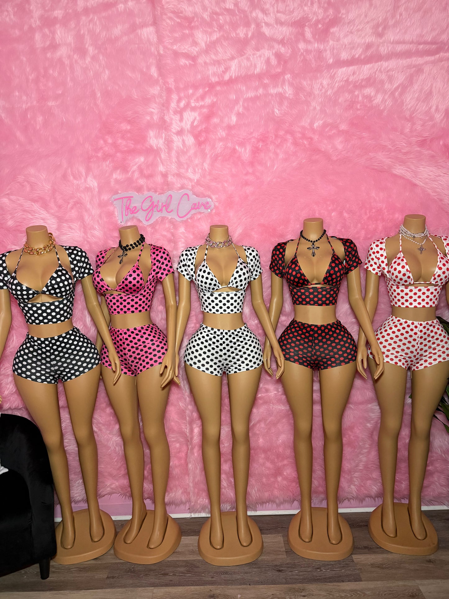 Polka Dot 3 Piece Short Set