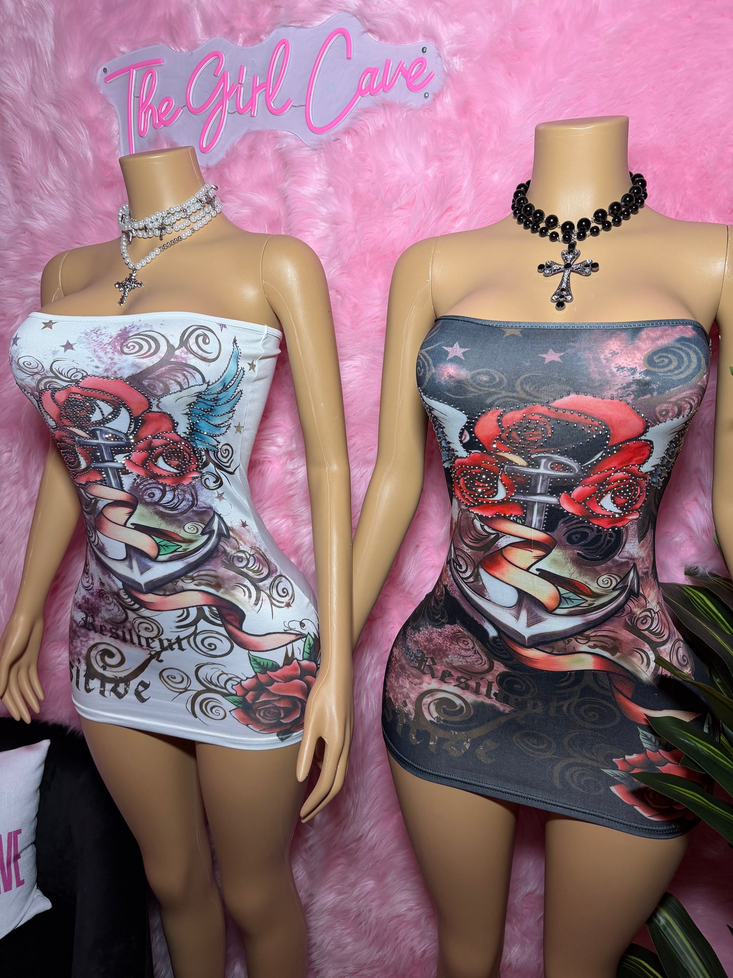 Strapless Graphitti Dress