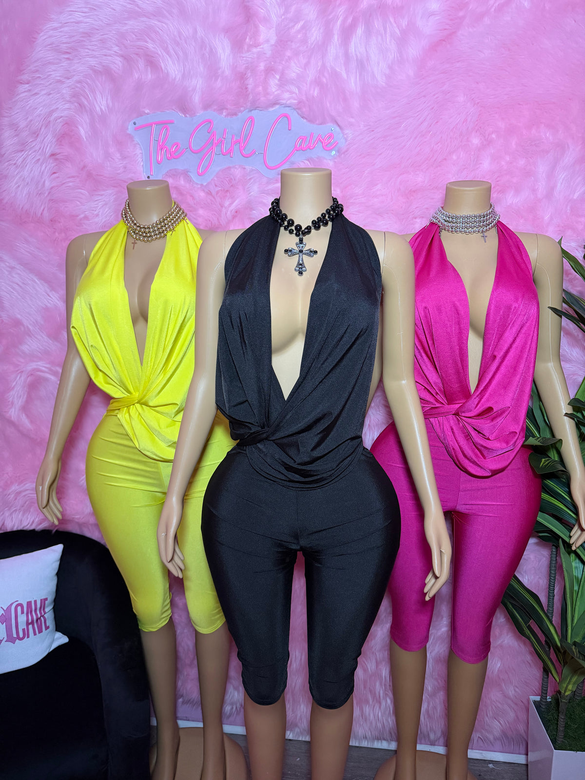Cowl Neck Capri Jumpsuit