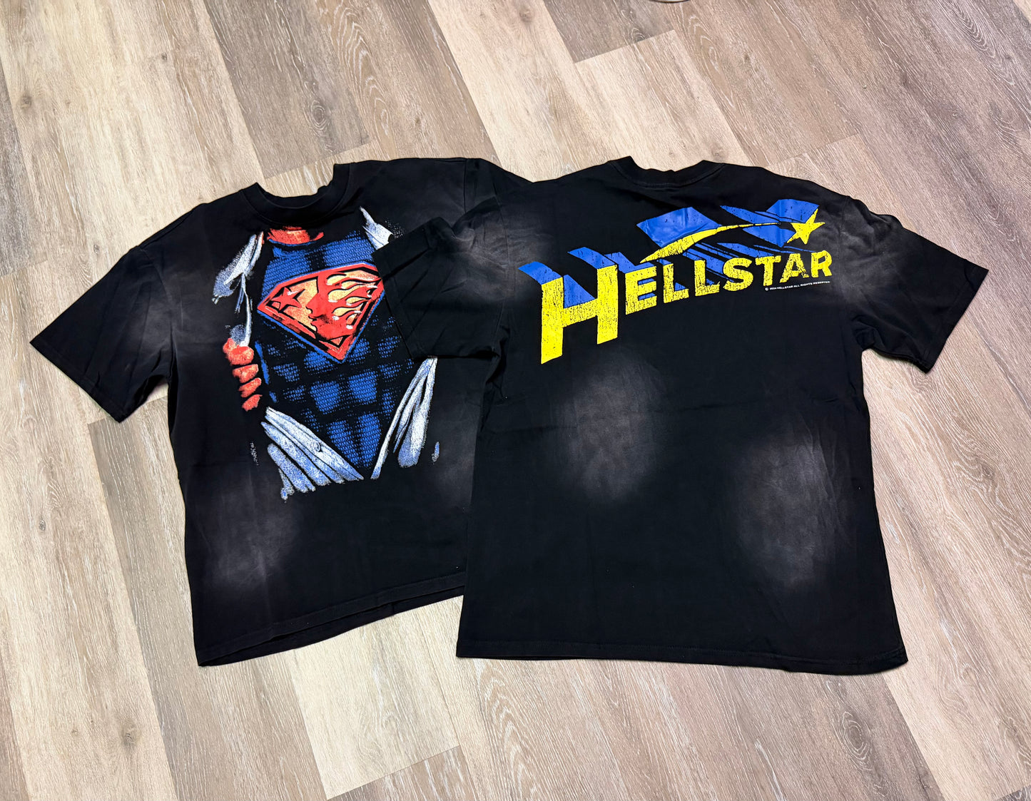 Black Wash Superman Graphic T-Shirt