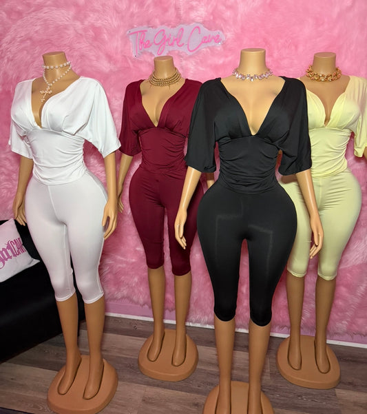 Butterfly Sleeve Capri Set
