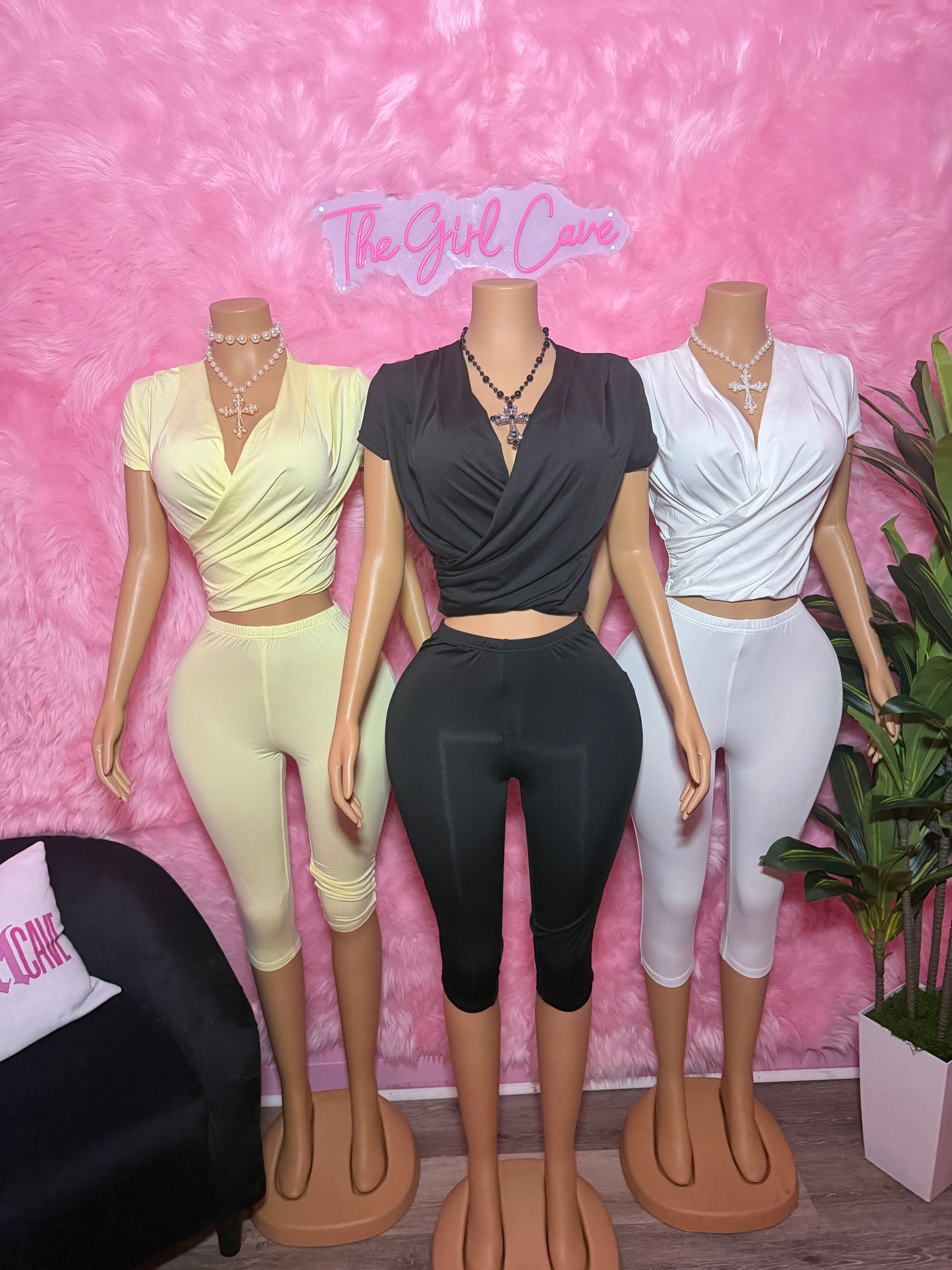 Cowl Neck Capri Set