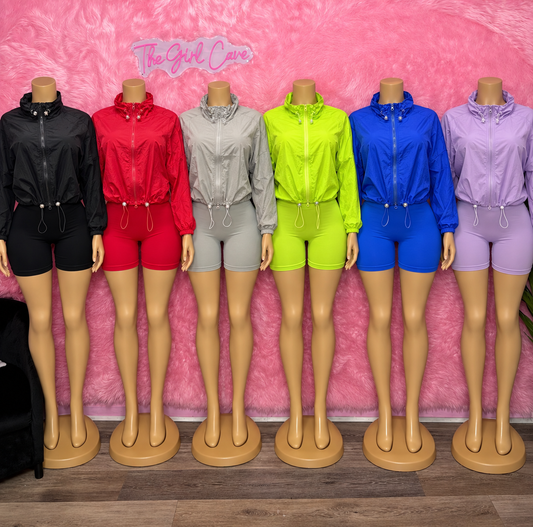 Windbreaker Biker Short Set