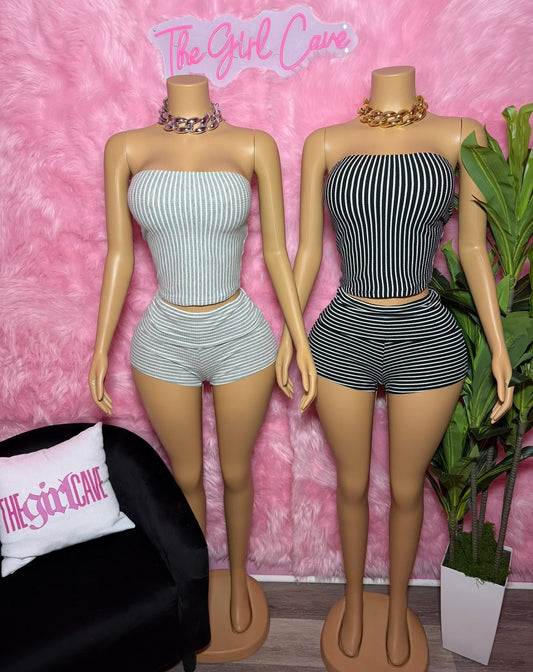 Stripe Fold Short Set