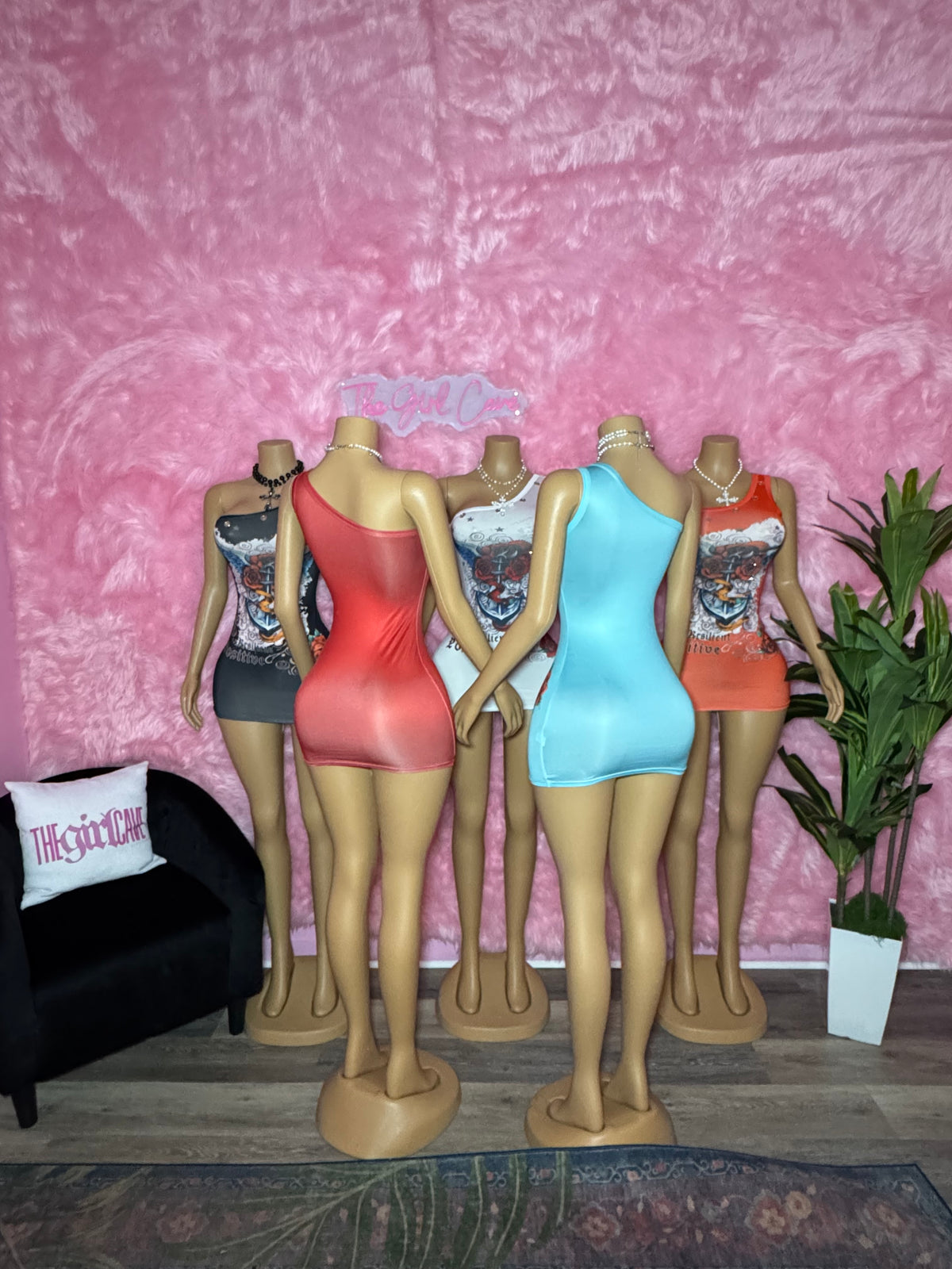 Rivet One Shoulder Dress