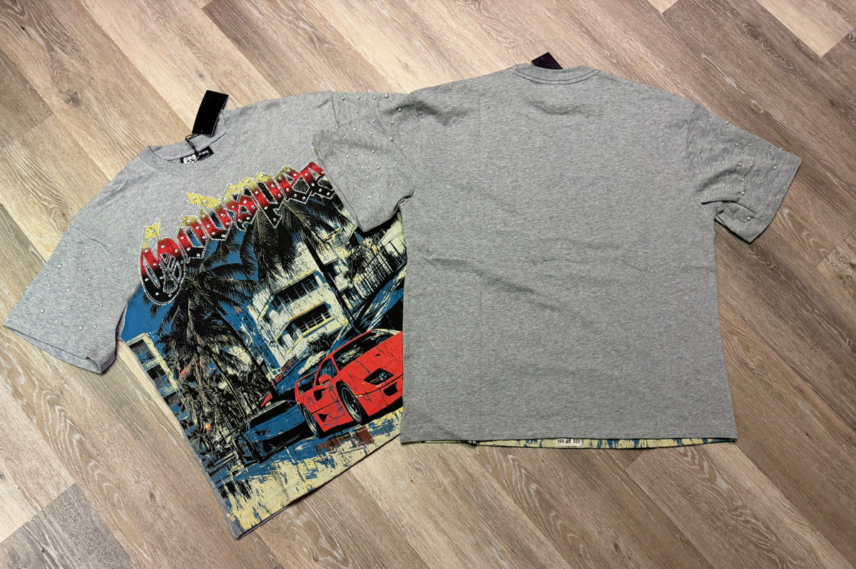 Grey Miami Graphic T-Shirt