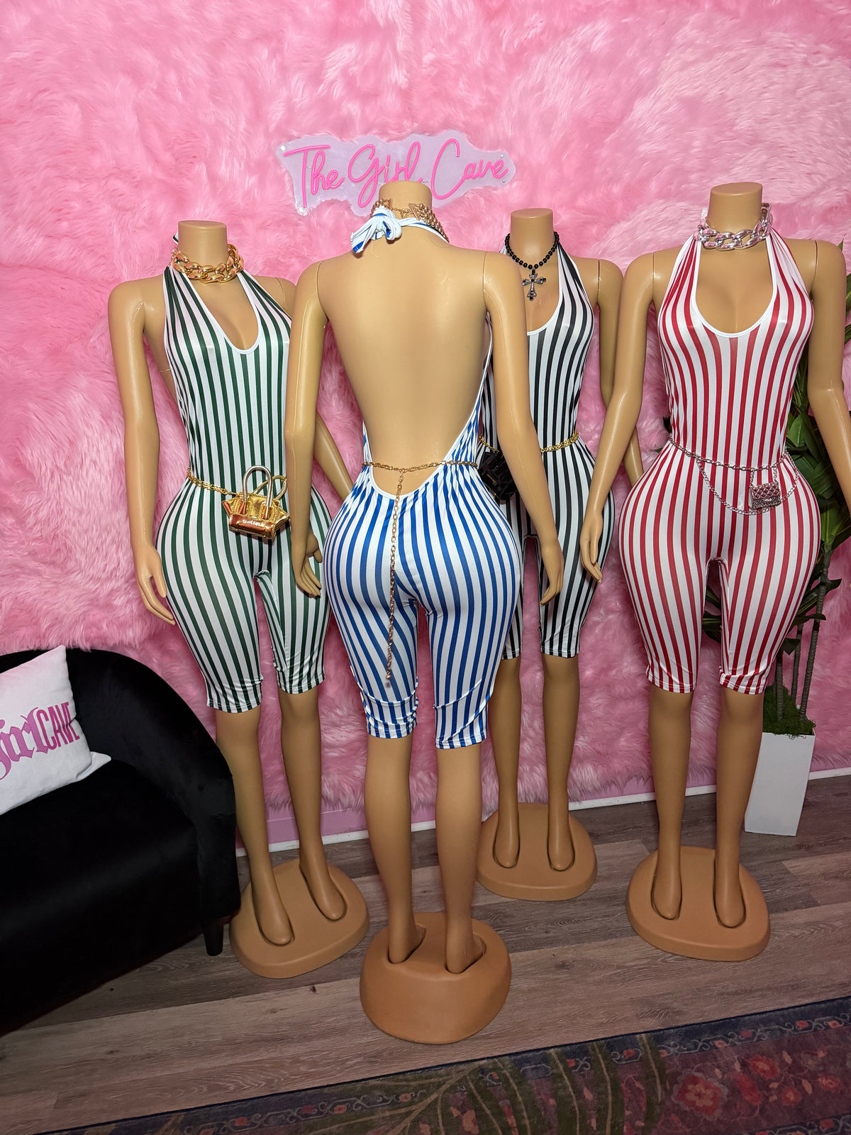 Stripe Capri Jumpsuit