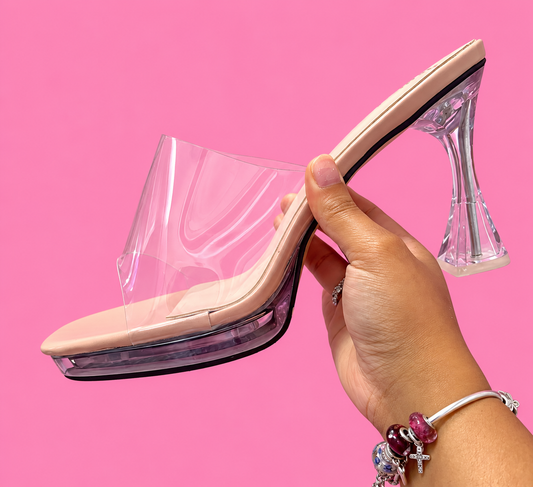 Tan Clear Heels