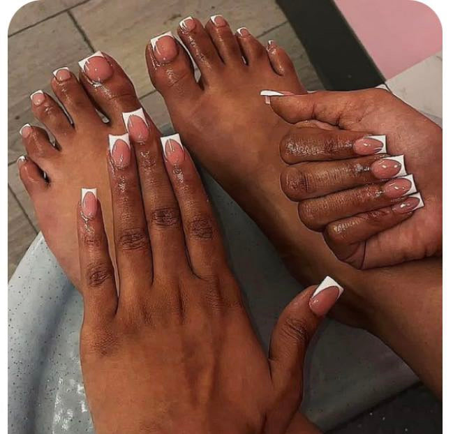 White French Nail/ Toe Set