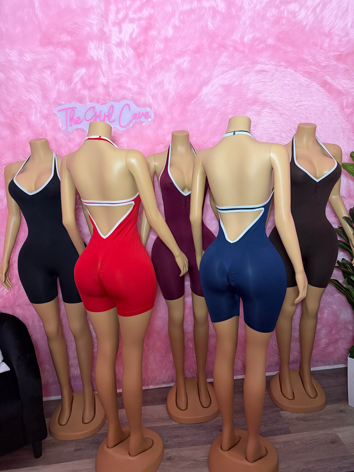 Butt Scrunch Halter Athletic Romper