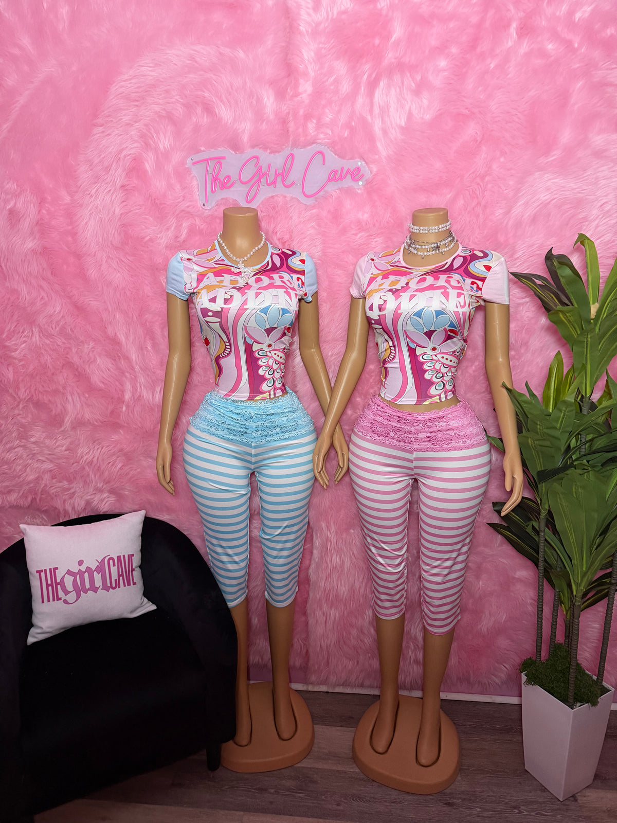 Adore Lace Stripe Set