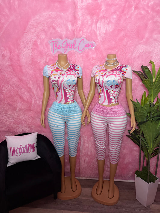Adore Lace Stripe Set