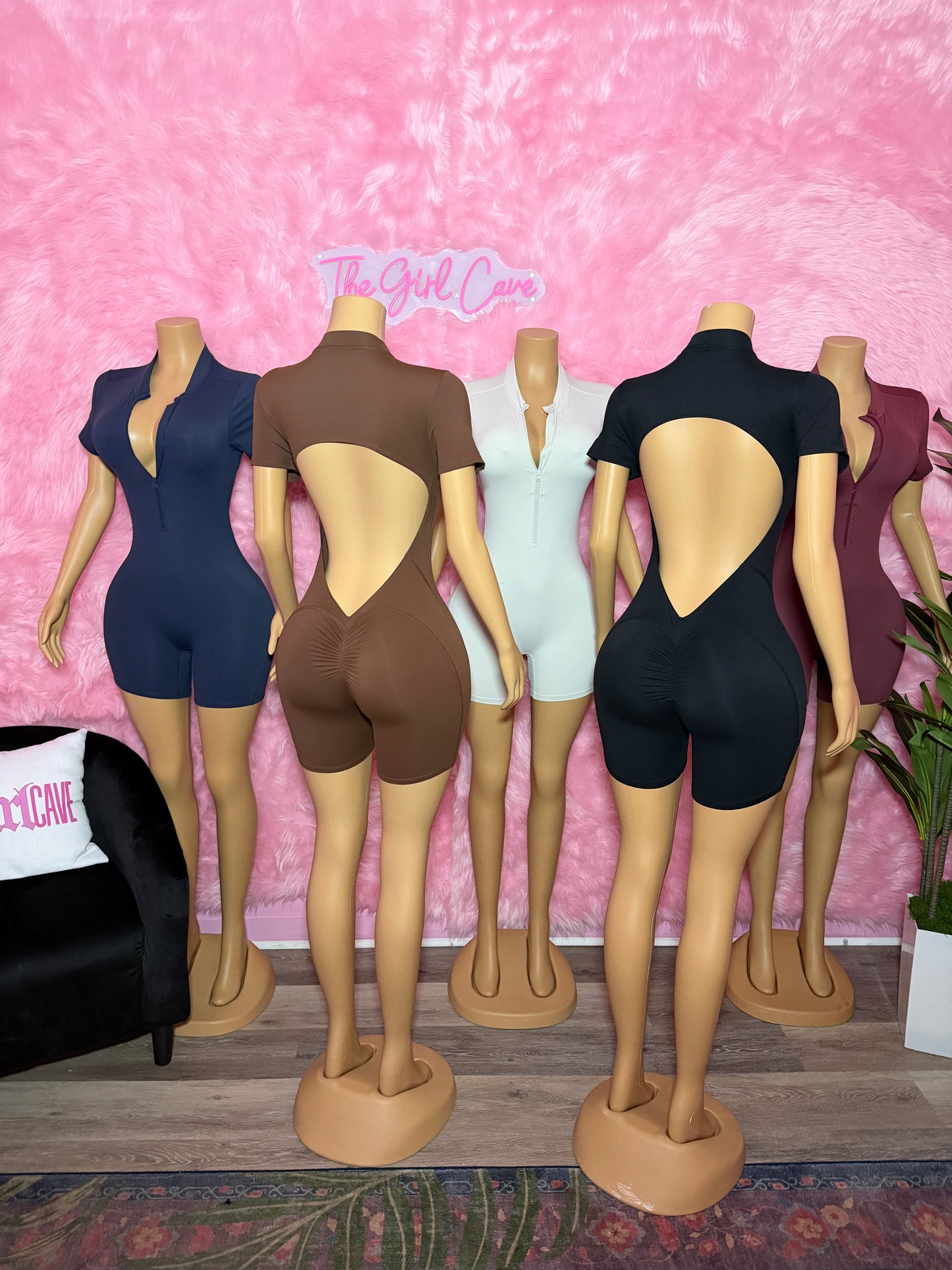Athletic Butt Scrunch Short Sleeve Romper