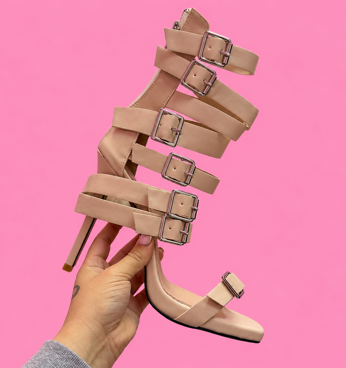 Tan Buckle Heels