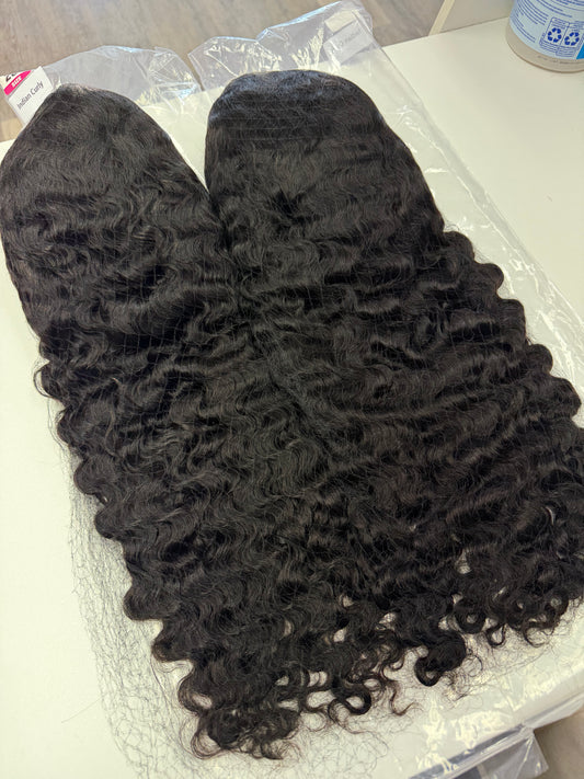 $155 Sale 20’ 13x6  INDIAN CURLY Transparent Virgin Wigs 210% Density