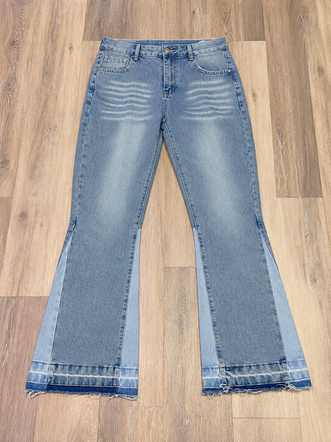 Light Washed Flared Denim