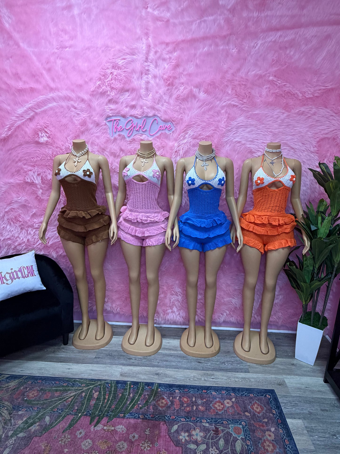 Knit Flower Romper