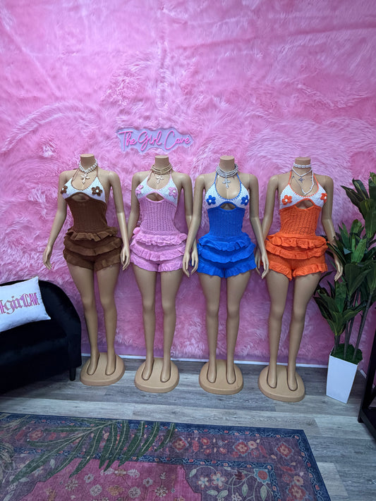 Knit Flower Romper
