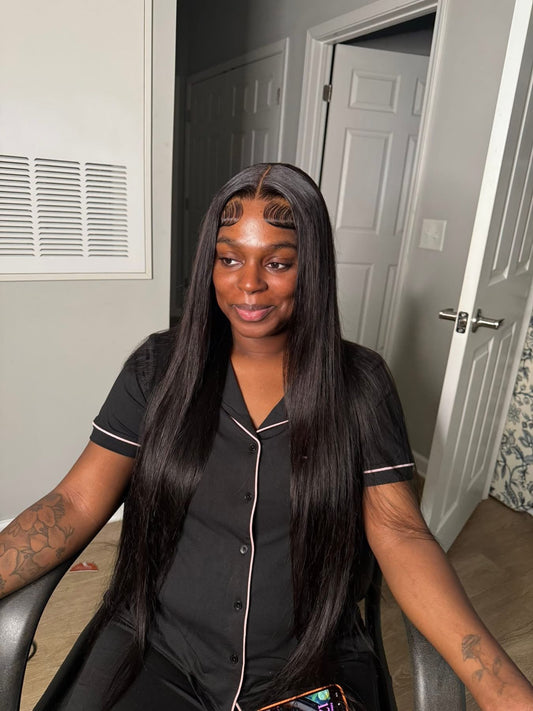 Straight 13x6 Transparent Virgin Wigs 210% Density
