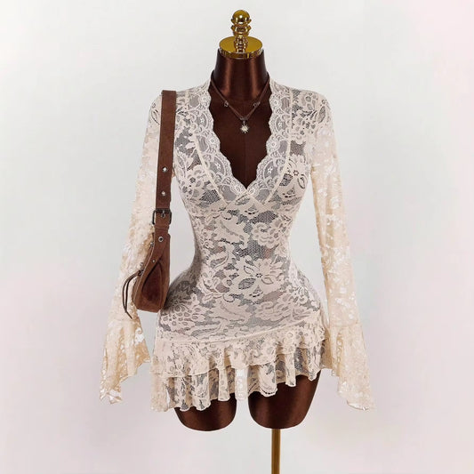 Tan Lace Dress