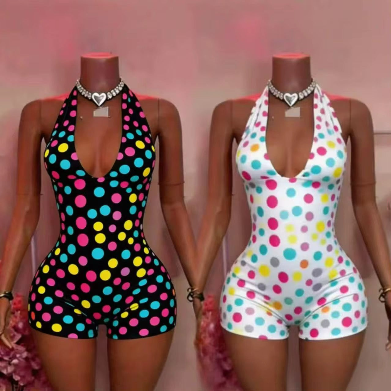 Colorful Polka Dot Romper