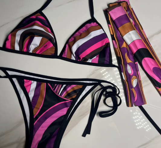 Pink & Purple Bikini W/ Headband