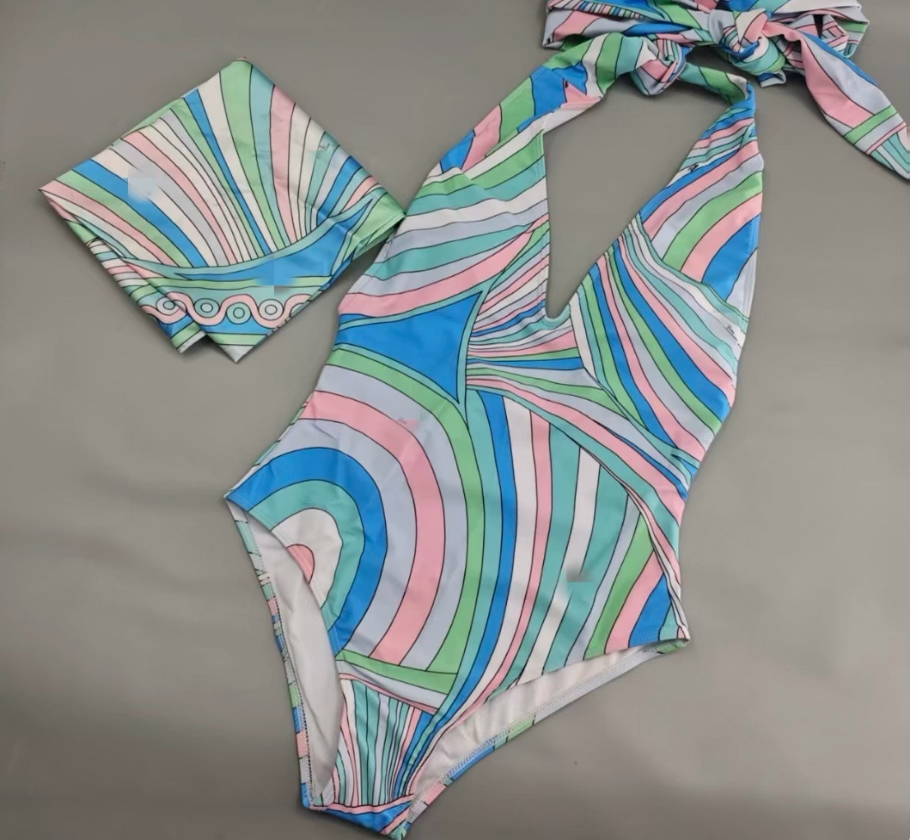 Pastel One Piece W/ Scarf