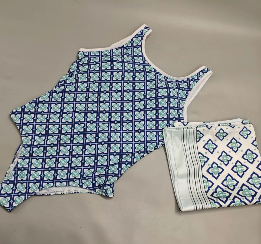 Blue Clover One Piece W/ Scarf