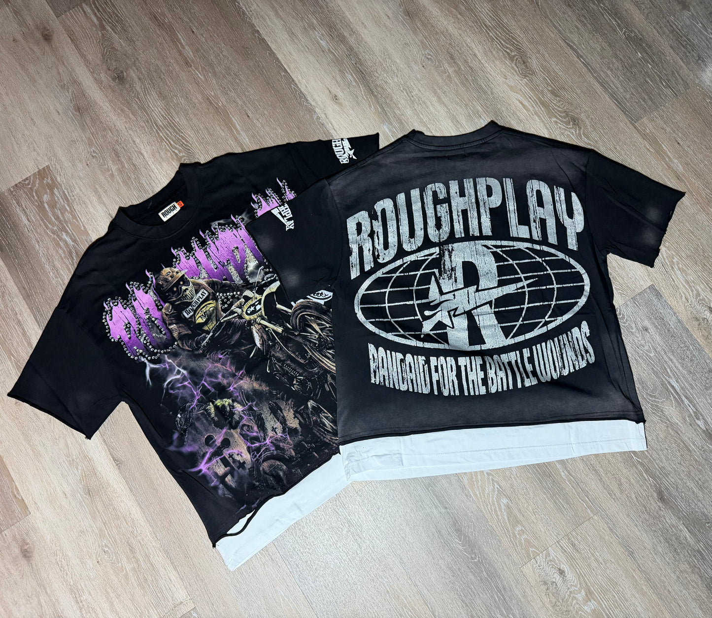 Black Rhinestone Dirtbike Graveyard T-Shirt
