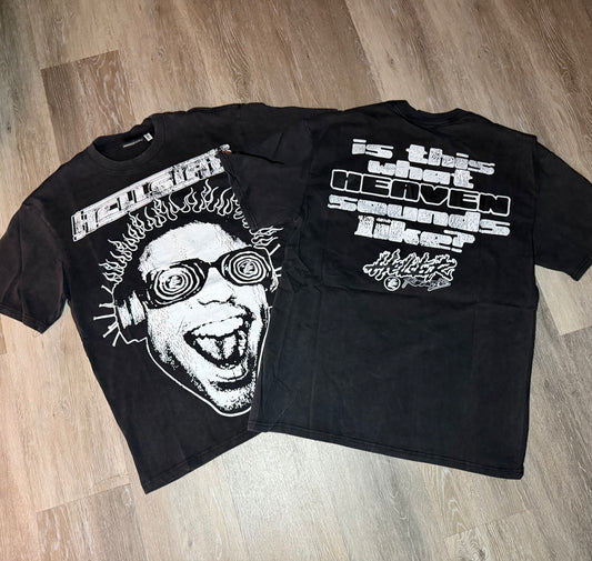 Black Crazy Eyes Graphic T-Shirt