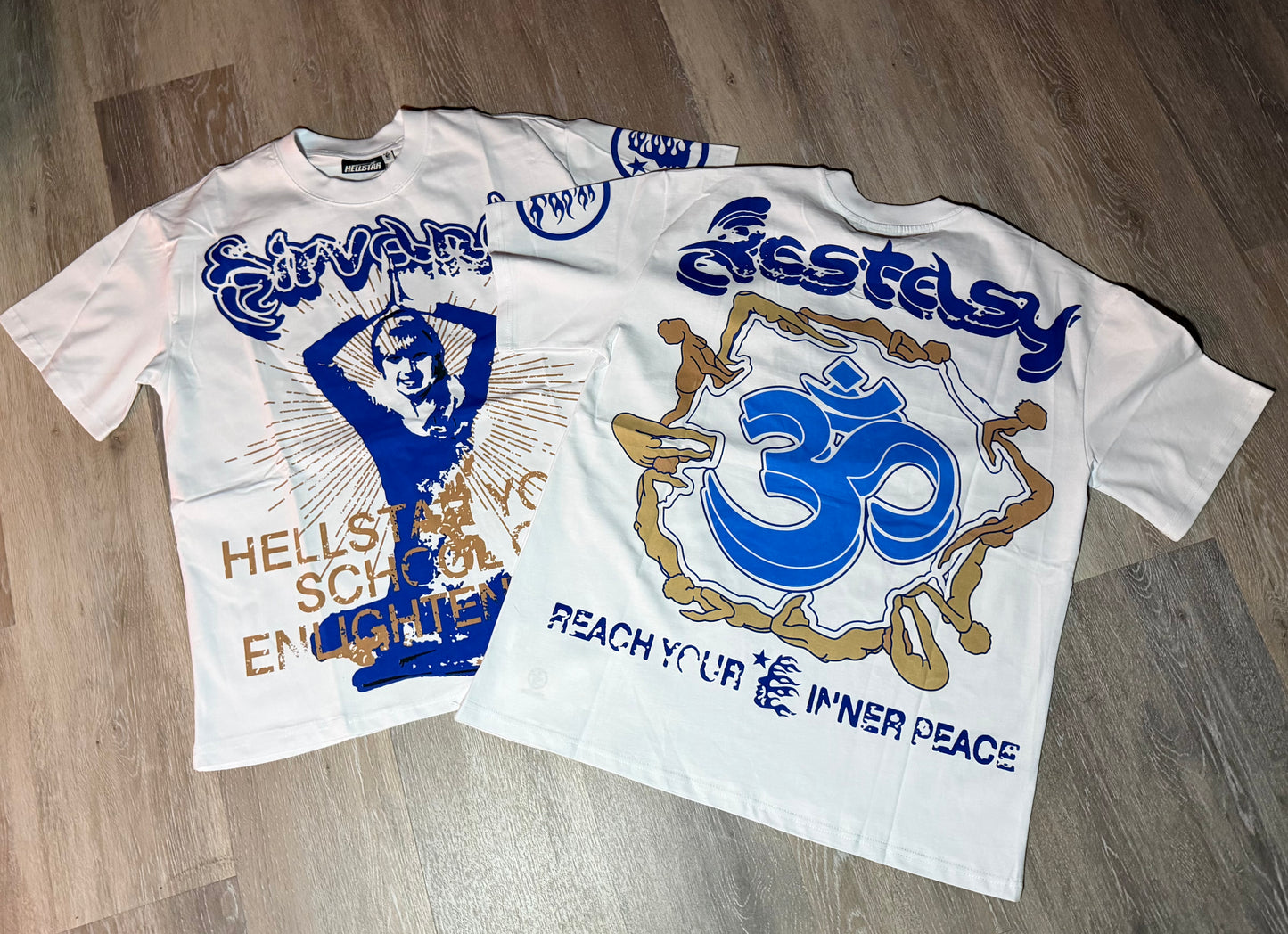 White Bhuuda Pose Graphic T-Shirt
