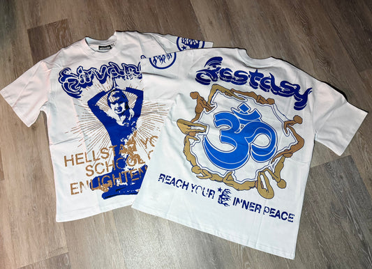 White Bhuuda Pose Graphic T-Shirt