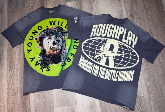 Greywash Stay Young Green Skull Graphic T-Shirt
