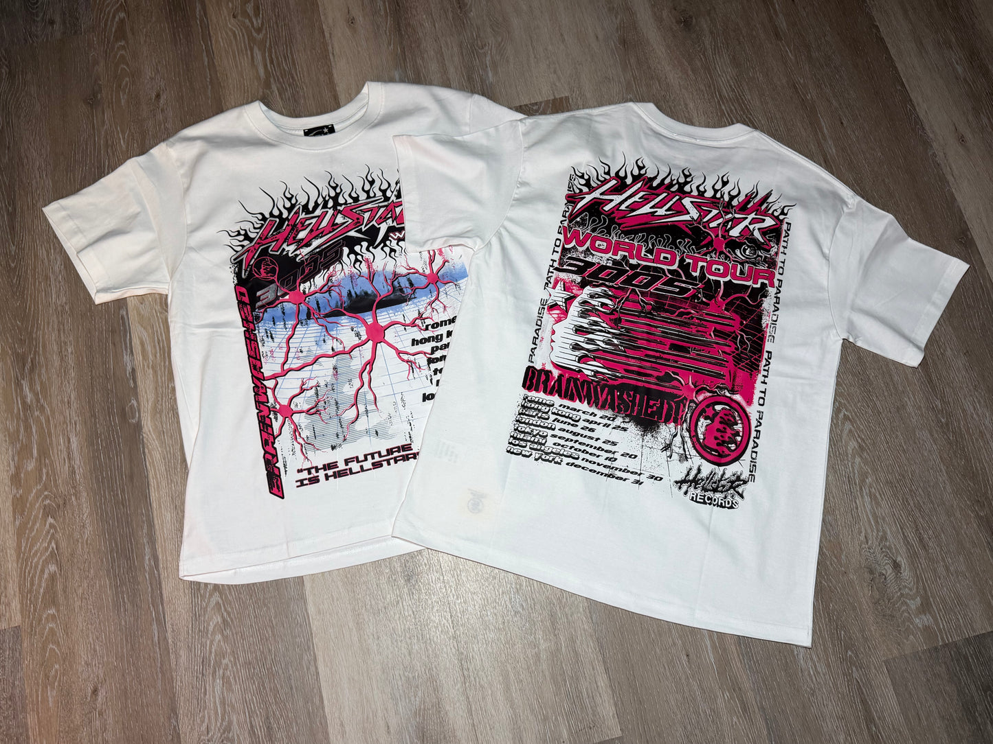 White Brainwashed Skull Graphic T-Shirt
