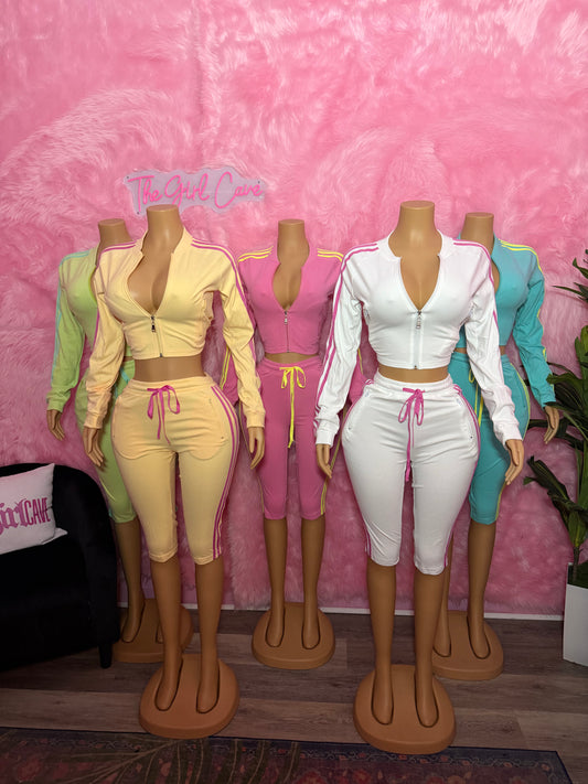 Velour Capri Zip Up