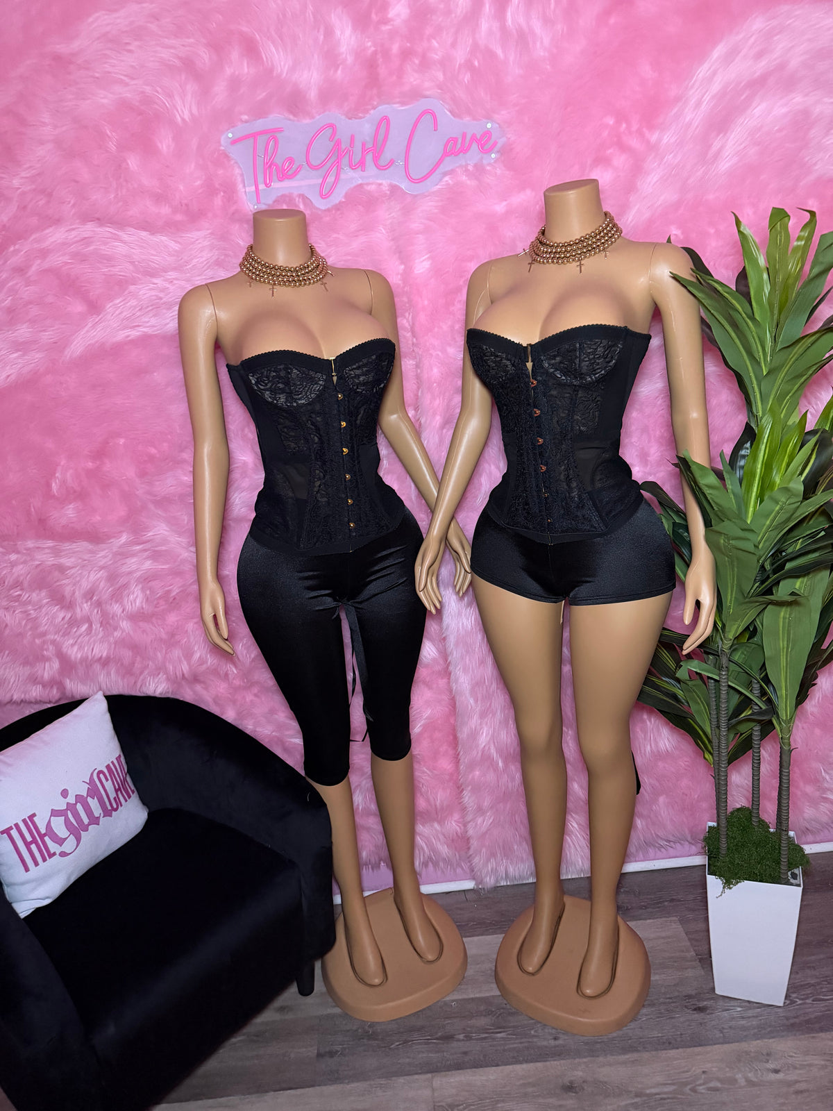 Black Lace Corset Sets