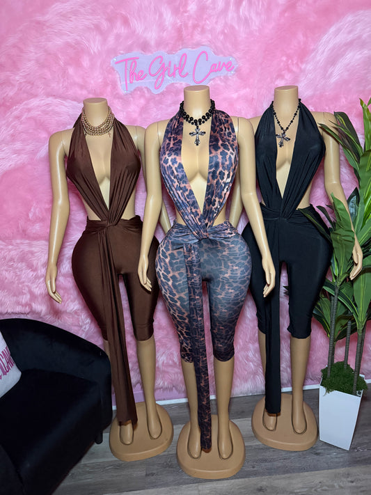 Tie Capri Jumpsuits