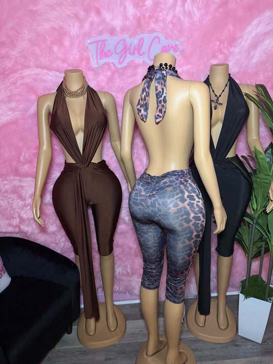 Tie Capri Jumpsuits