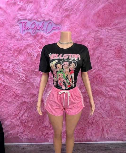 Windbreaker  Pink Short Set