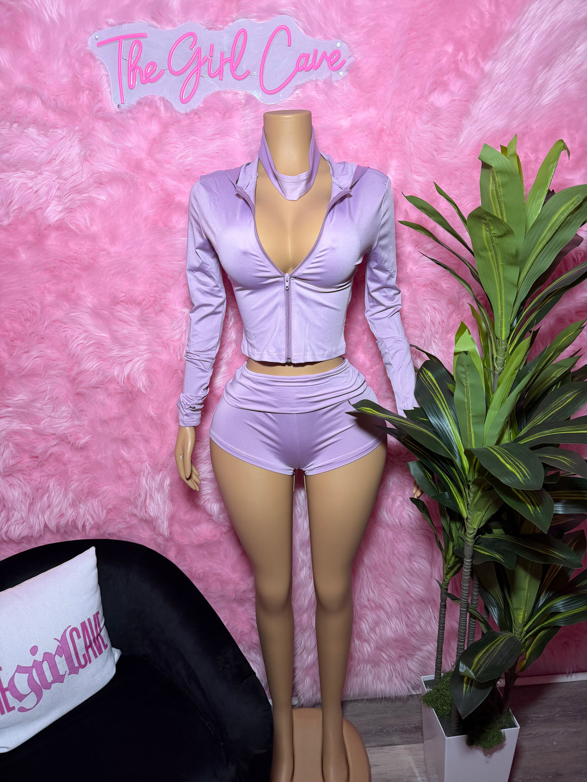 Purple Headband Short Set