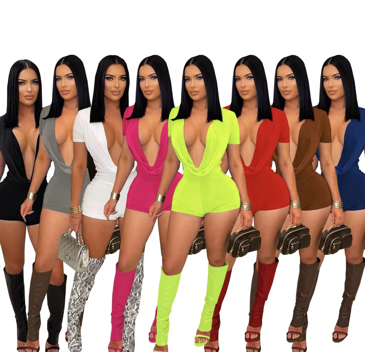 Cowl Neck Rompers