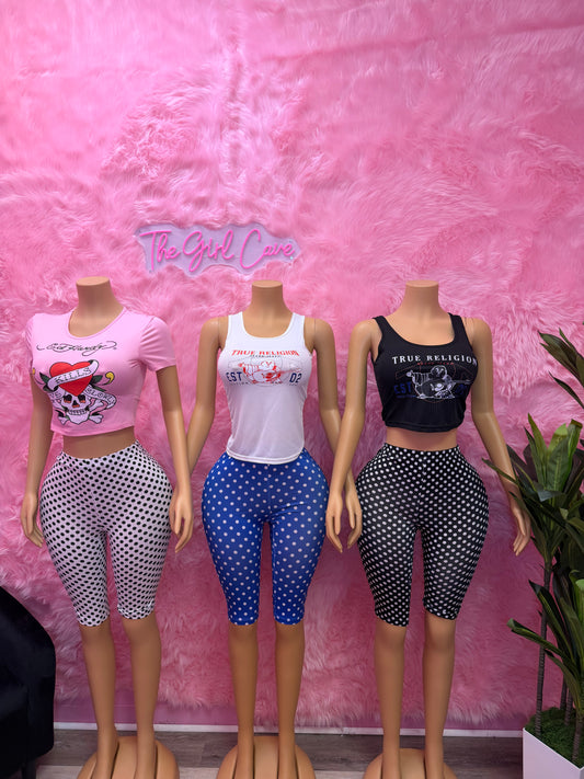 Polka Dot Capri Sets