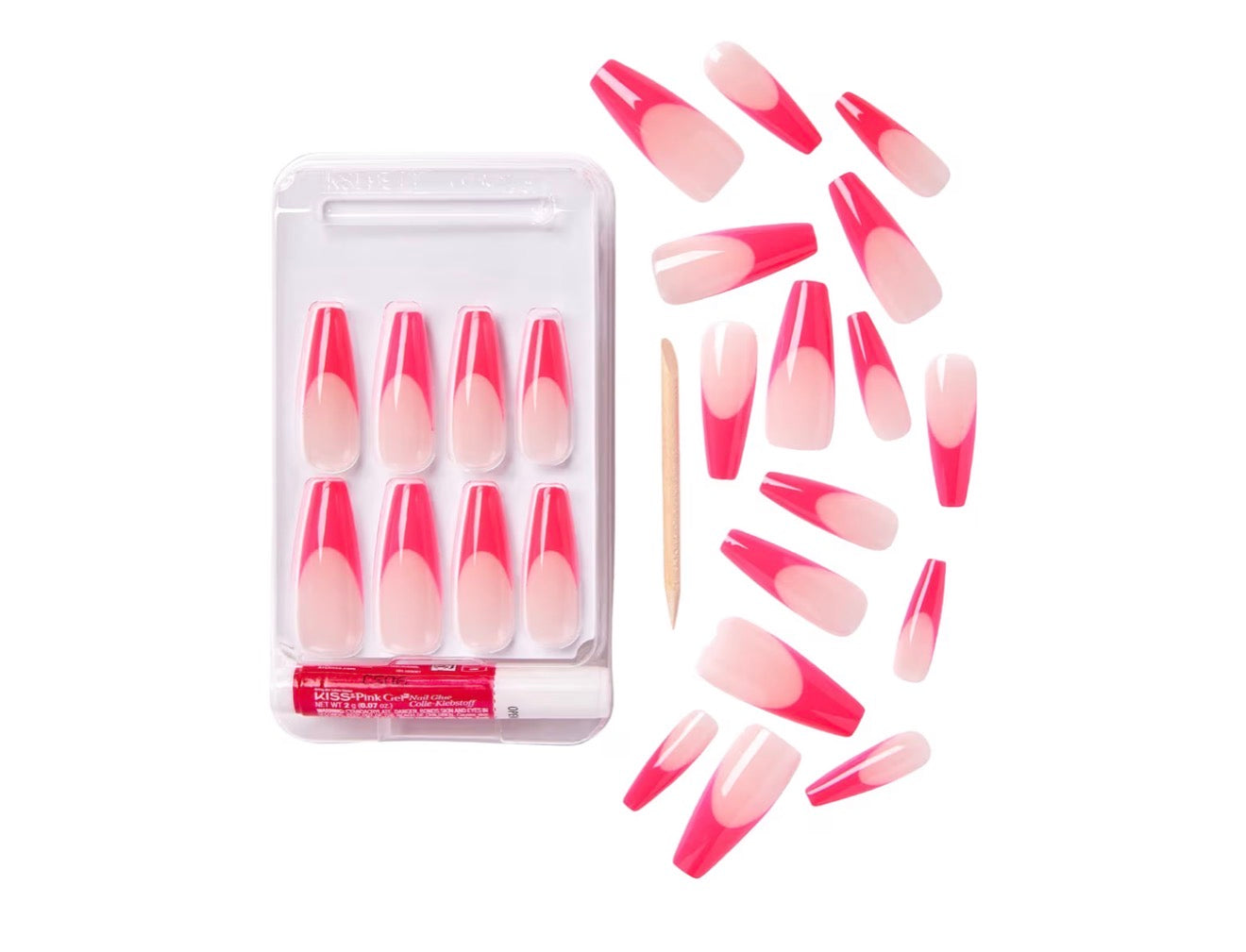 Pink French Press On Nails