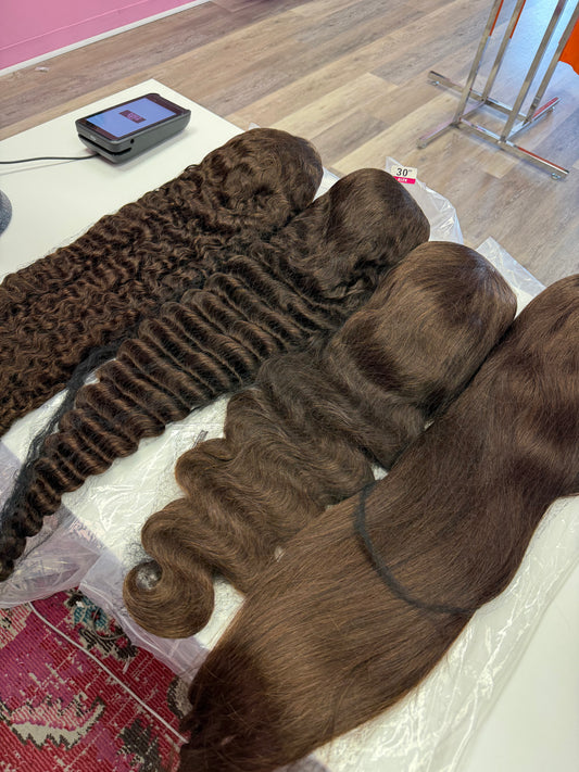 Chocolate Brown 13x6 Transparent Virgin Wigs 210% Density