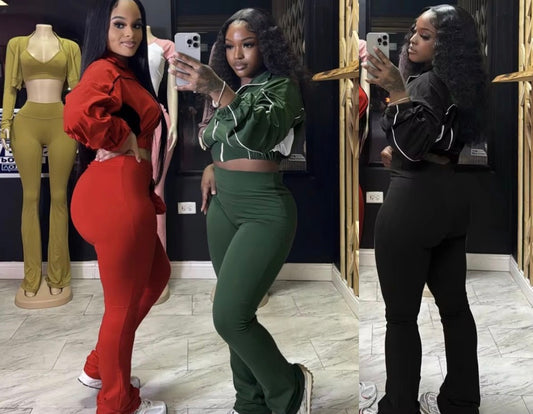 Drawstring Flarę Colorblock Set