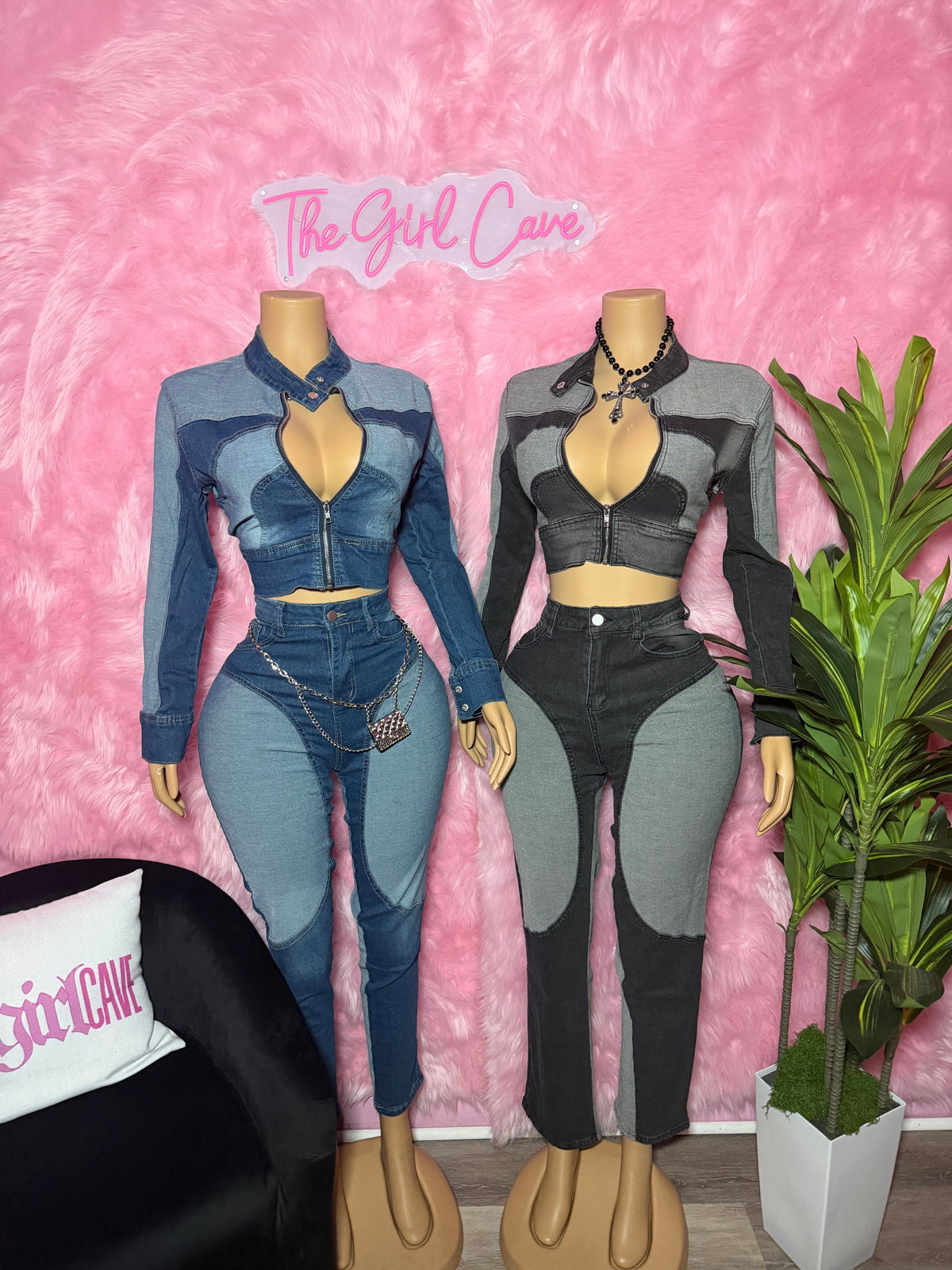 ColorBlock Jean Set