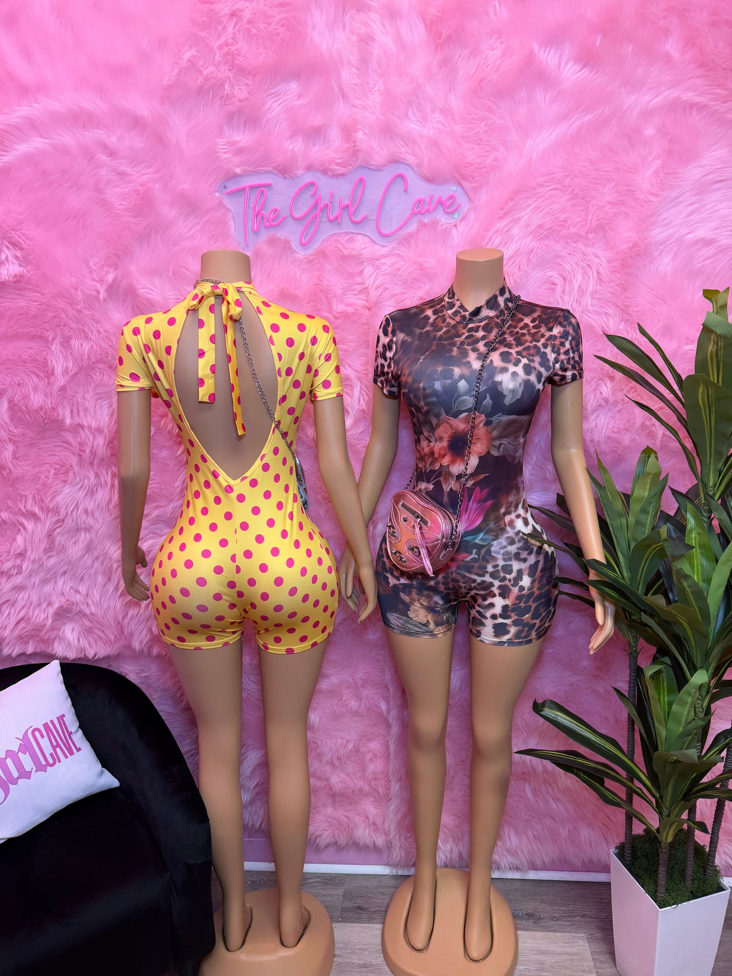 Backless Print Rompers